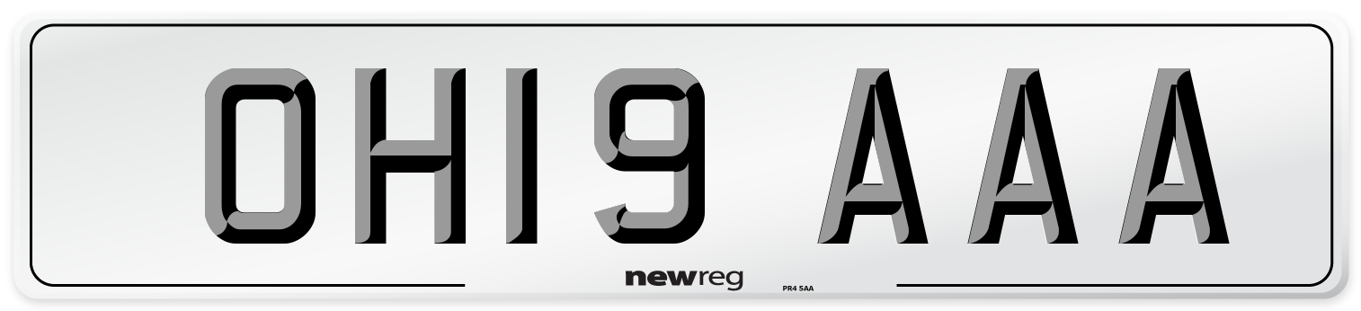 OH19 AAA Number Plate from New Reg